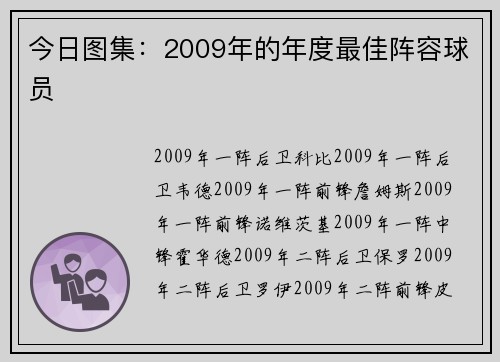 今日图集：2009年的年度最佳阵容球员